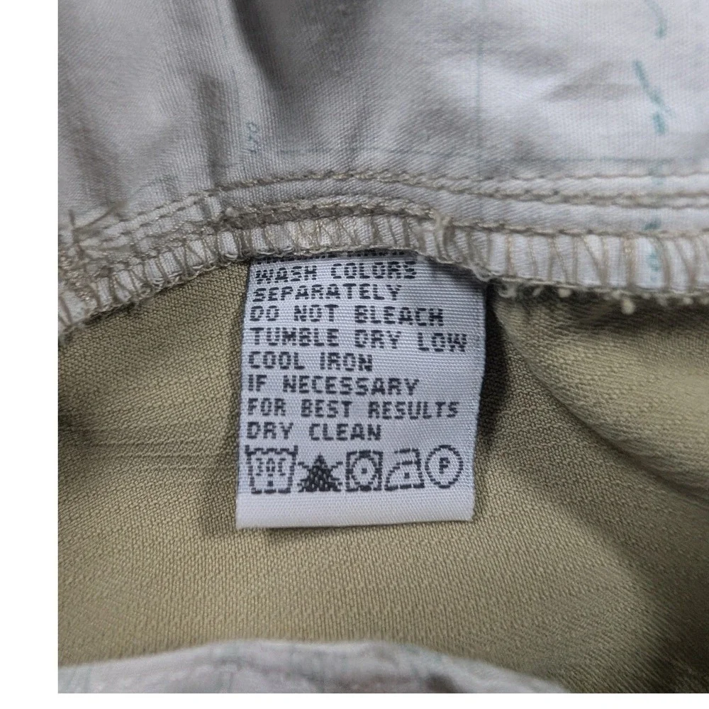 Tommy Bahama Pleated Trousers Mens 34 x UFN Khaki 100% Silk Straight Leg Pants